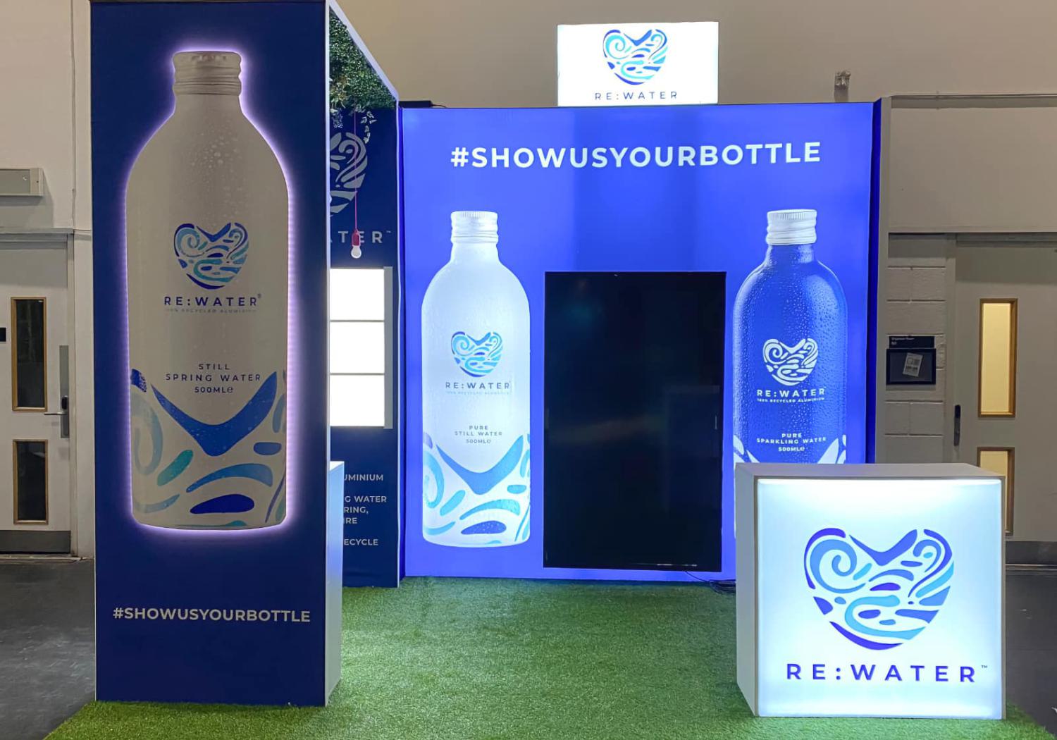 Re:water stand, backlit walls and counter