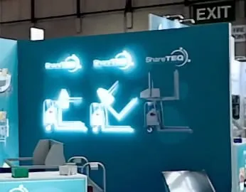 Animated led wall, two sections highlighted in LEDs